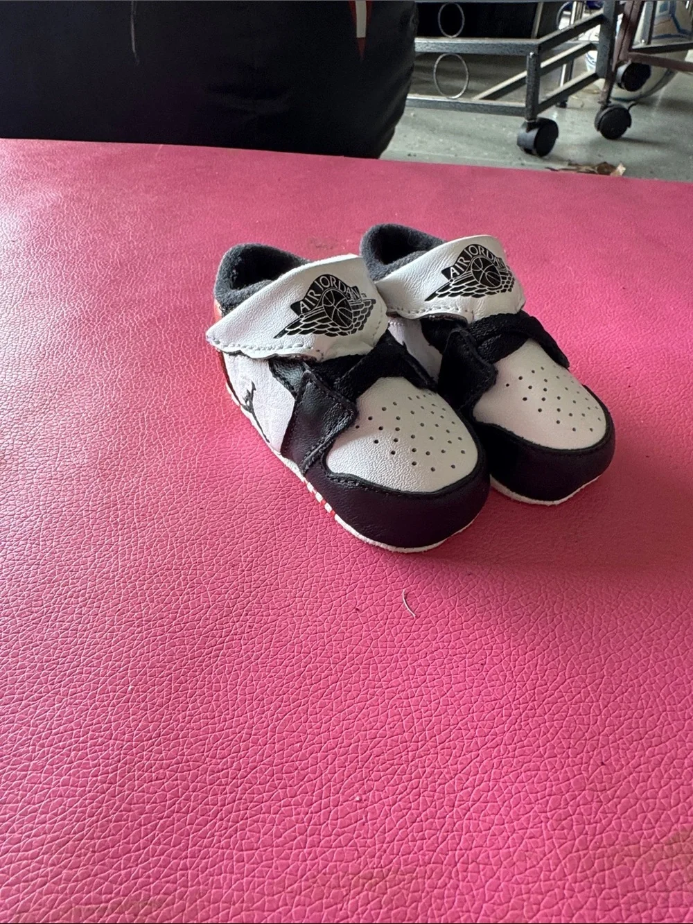 Jordan Baby Black and White Velcro Sneakers